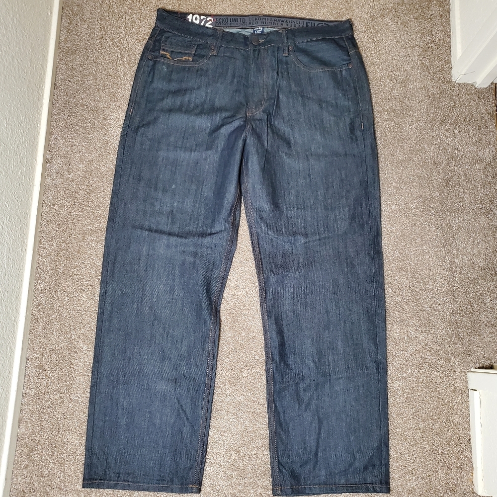 Ecko Mens Dark Wash W38 L32 Straight Leg Jeans - Picture 1 of 8